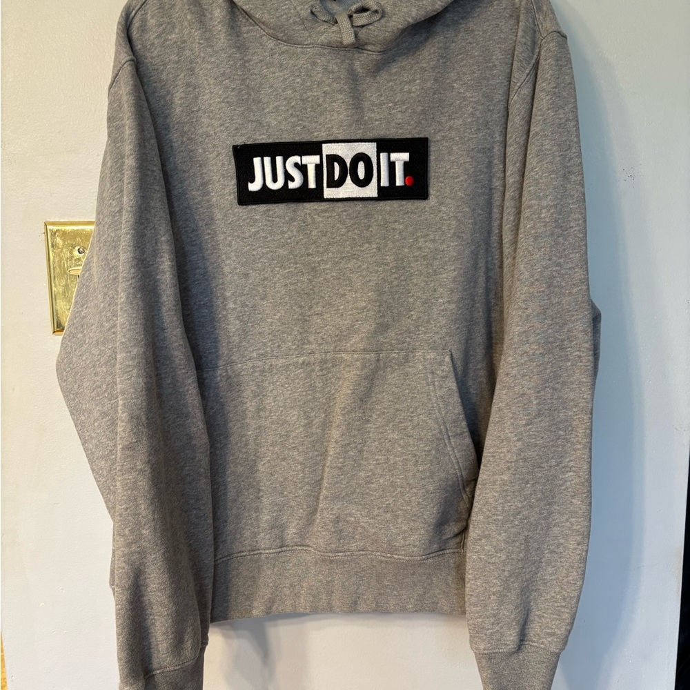 Nike Grey Pullover Sweatshirt with Black Logo Tab